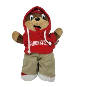Shoney's Bear Brown With Red Sweatshirt Plush Stuffed Animal Toy 12" 2011
